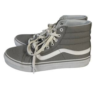 Vans Skate Sk8-hi Grey White Canvas High Top Sneakers